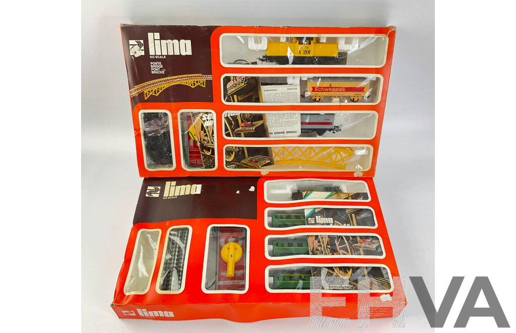 Two Boxed Lima HO Scale Battery Operated Train Sets, Locomotives Southern 4572 and X201