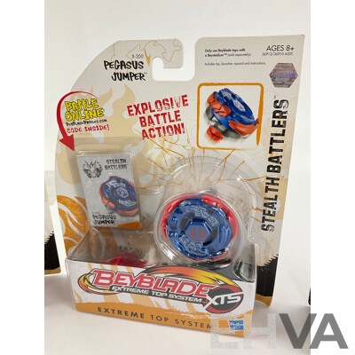 Boxed Hasbro Beyblade Pegasus Jumper, Spiral Capricorn, Cetus Quake and Ripcord Launcher