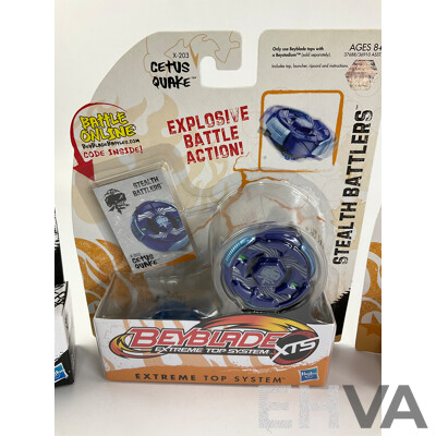 Boxed Hasbro Beyblade Pegasus Jumper, Spiral Capricorn, Cetus Quake and Ripcord Launcher