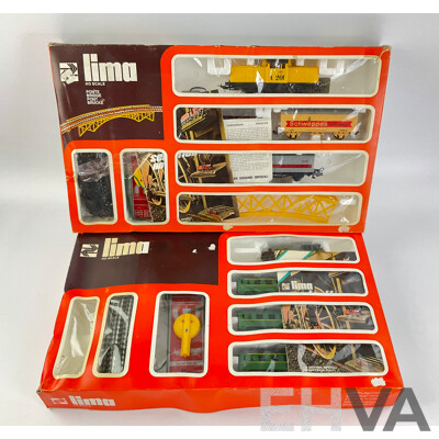 Two Boxed Lima HO Scale Battery Operated Train Sets, Locomotives Southern 4572 and X201