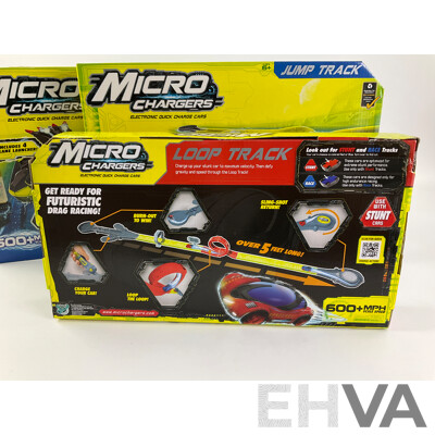Boxed Micro Chargers Electronic Quick Charge Cars, Including Jump Track Loop Track and Time Track
