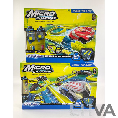 Boxed Micro Chargers Electronic Quick Charge Cars, Including Jump Track Loop Track and Time Track