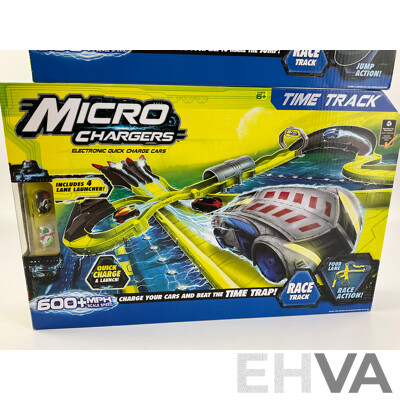 Boxed Micro Chargers Electronic Quick Charge Cars, Including Jump Track Loop Track and Time Track