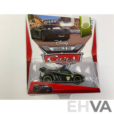 Collection of Boxed Diecast Mattel Disney World of Cars Including Petty Pacer, Lightning McQueen, Fillmore, Snot Rod and More