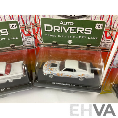 Castline Diecast M2 Machines Auto-Drivers Including 1957 Chev Bel Air, 1970 Ford Mustang  - 1:64 Scale