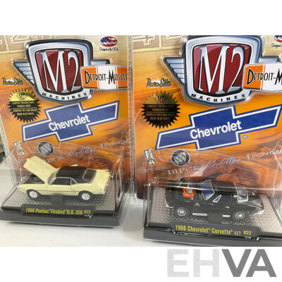 Castline Diecast M2 Machines Foose Design and Detroit Muscle Including 1967 'Cherry Nova' and 1969 Dodge Charger Daytona - 1:64 Scale