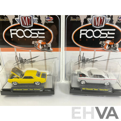 Castline Diecast M2 Machines Foose Design and Detroit Muscle Including 1967 'Cherry Nova' and 1969 Dodge Charger Daytona - 1:64 Scale