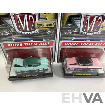 Castline Diecast M2 Machines Auto-Thentics and Auto Drivers Including 1969 Dodge Charger Daytona Hemi and 1954 Buick Skylark - 1:64 Scale