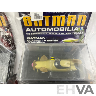 Batman Automobilia Cars and Booklets in Sealed Bags, Numbers 75, 76, 77, 78 ,79