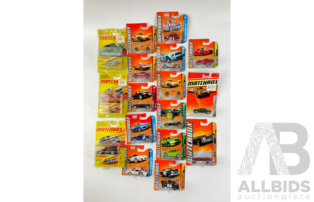 Collection of Boxed Diecast Matchbox Lesney Edition Vehicles with Assortment of Sports and Classic Cars