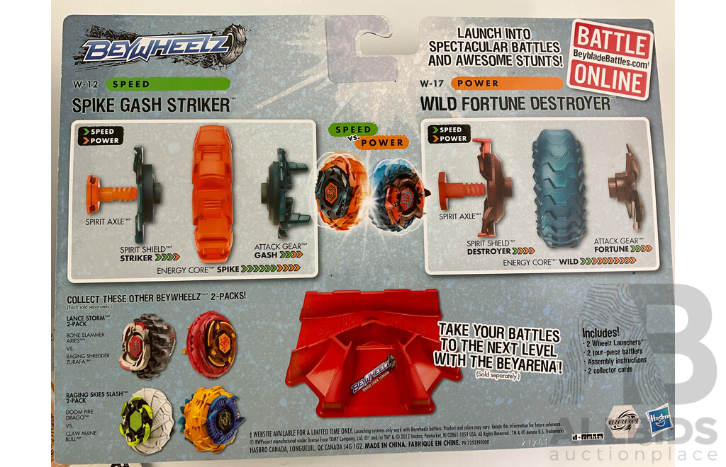 Boxed Hasbro Beyblade Bey Wheelz Raging Skies Slash, Thunder Slash, Kerbecs Blade Blast and Pegasus Jumper