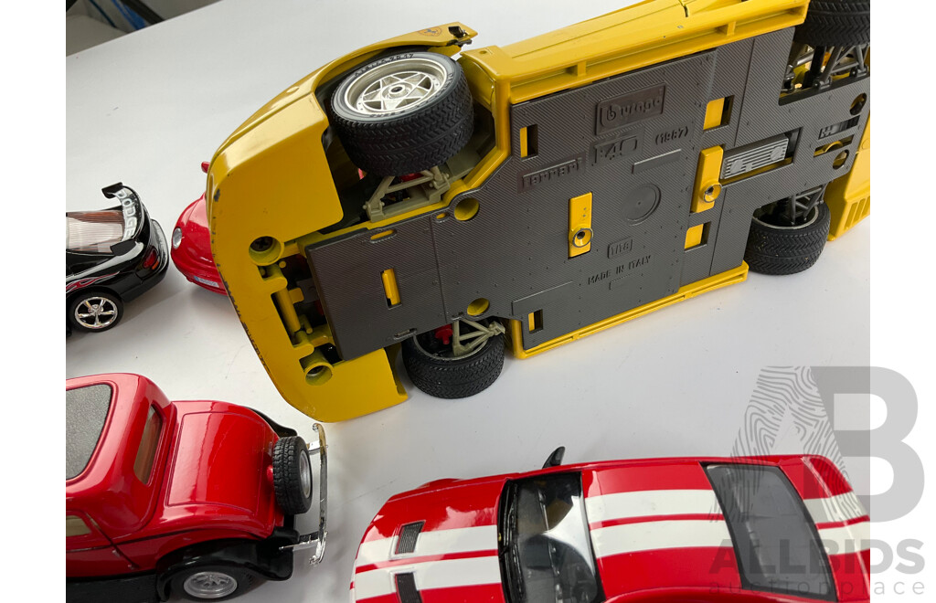 Collection of Diecast Vehicles Including Sports Cars, Classic American VW, Mini, Ducati