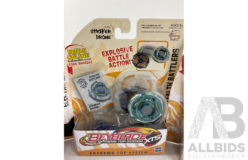 Boxed Hasbro Beyblade Tempo Hammer Hit, Electro Pegasus, Cetus Quake and Striker Drone