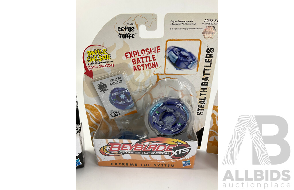 Boxed Hasbro Beyblade Pegasus Jumper, Spiral Capricorn, Cetus Quake and Ripcord Launcher