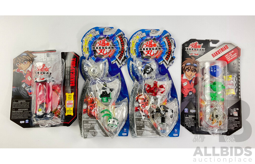 Boxed Sega Toys Bakugan Diecast and Plastic Figures Including Bautriad  and Baucapsule