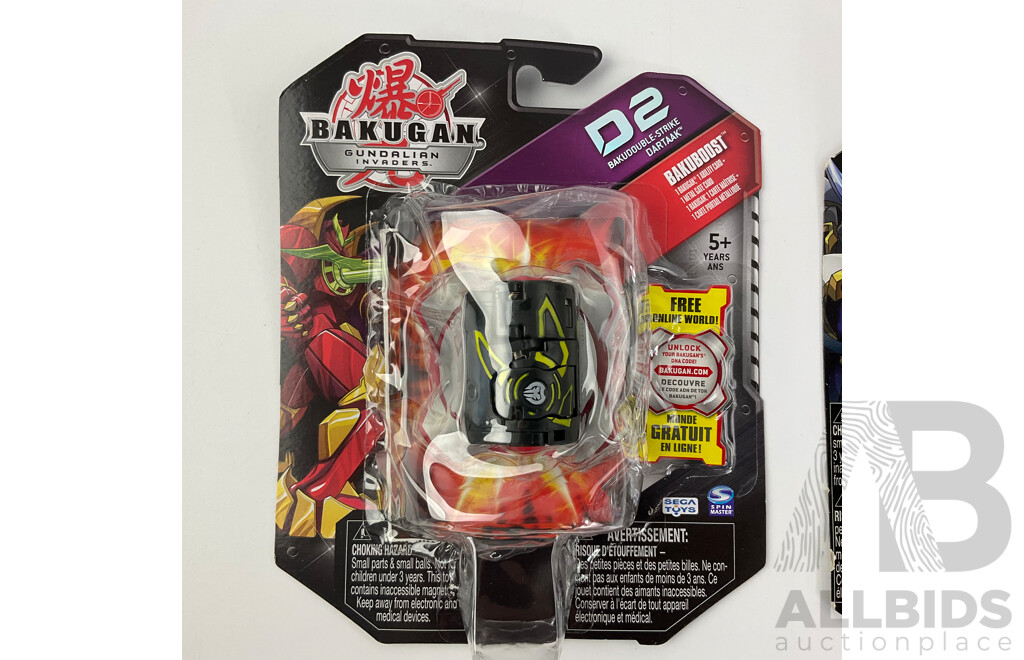 Boxed Sega Toys Bakugan Figures Including Bakuboost, Bakustand Jetho and Battle Strikers Tank