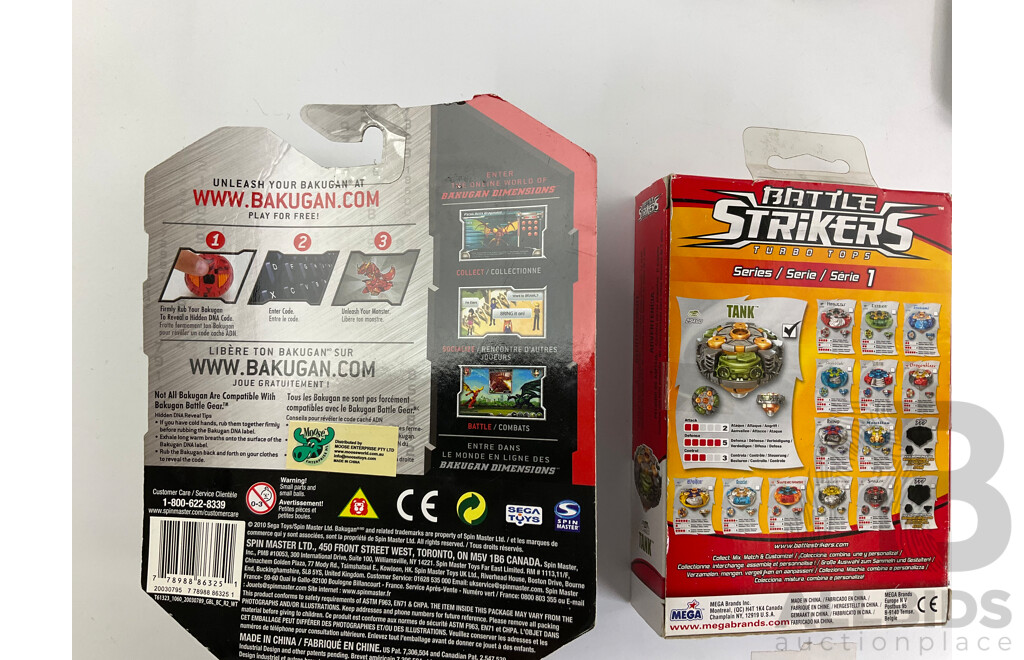 Boxed Sega Toys Bakugan Figures Including Bakuboost, Bakustand Jetho and Battle Strikers Tank