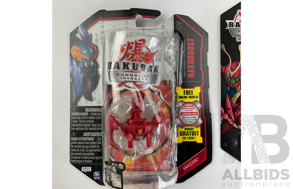 Boxed Sega Toys Bakugan Figures Including Bakuboost, Bakustand Jetho and Battle Strikers Tank