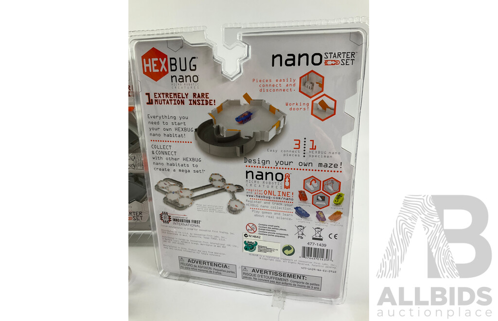 Three Boxed Hex Bug Nano Starter Sets, Two Hex Bug Ants and Three Hex Bug Newton Series