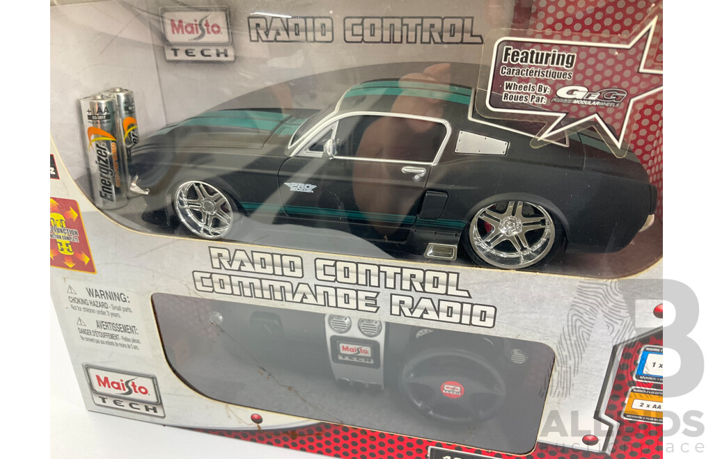 Remote Control Cars Including Maisto 1967 Ford Mustang GT and New Bright Audi - 1:24 Scale