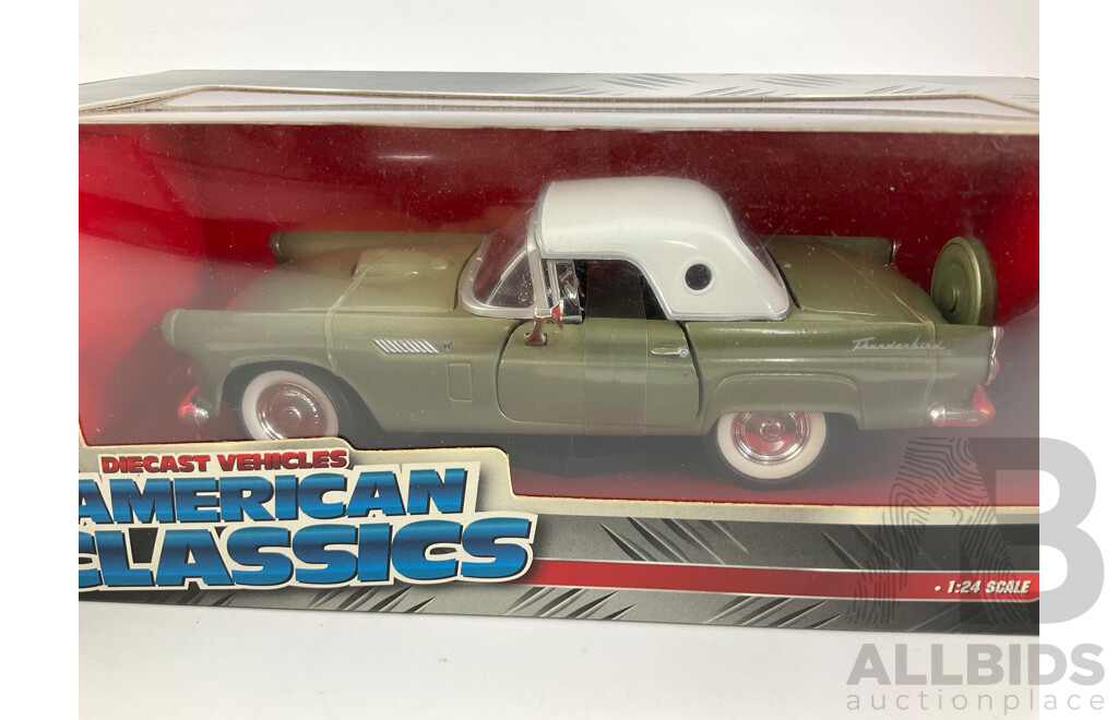 Boxed Diecast American Classics, 1957 Chevrolet Corvette and Ford Thunderbird - 1:24 Scale