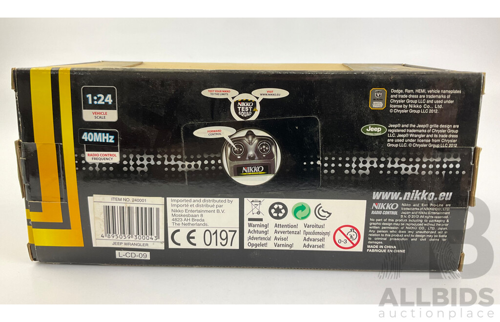 Boxed Nikko Radio Controlled Jeep Wrangler - 1:24 Scale