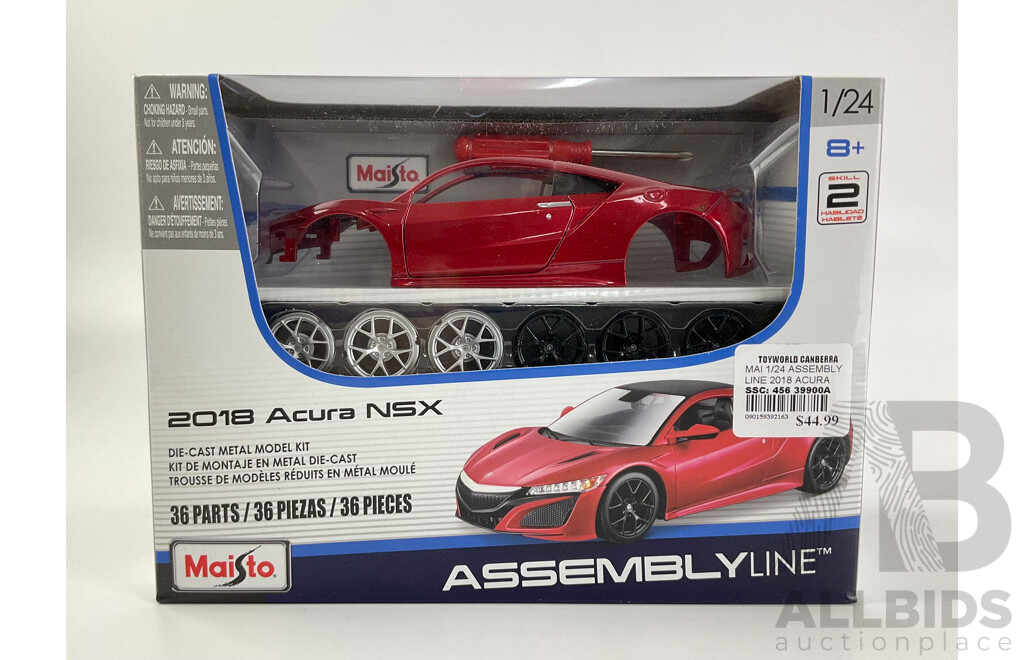 Boxed Maisto Assembly Line 2018 Acura NSX - 1:24 Scale