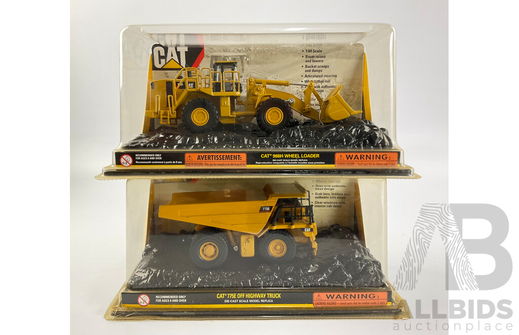 Norscot Diecast Caterpillar 988H Wheel Loader and 775E Off Highway Truck - 1:64 Scale