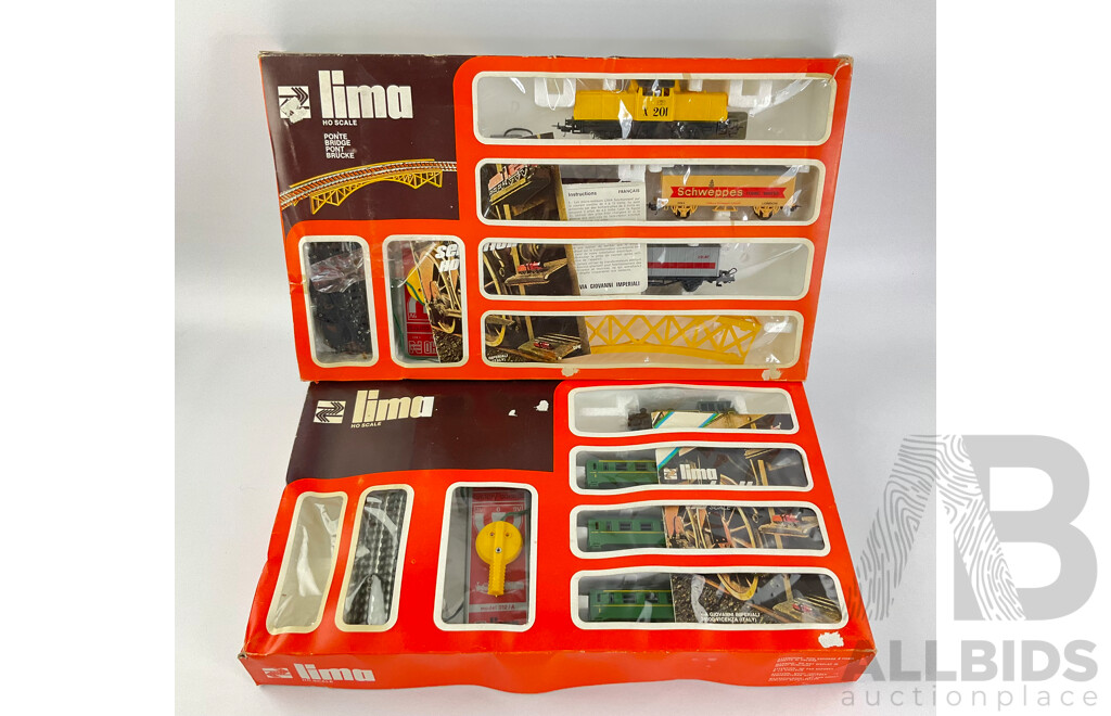 Two Boxed Lima HO Scale Battery Operated Train Sets, Locomotives Southern 4572 and X201