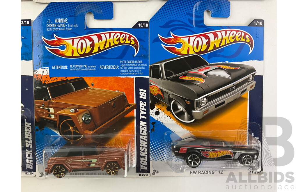 Ten Boxed Diecast Hot Wheels Vehicles Including 1970 Monte Carlo, 1970 Road Runner, Oldsmobile 442