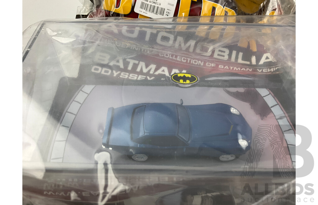 Batman Automobilia Cars and Booklets in Sealed Bags, Numbers 60, 61, 62, 63, 64, 65