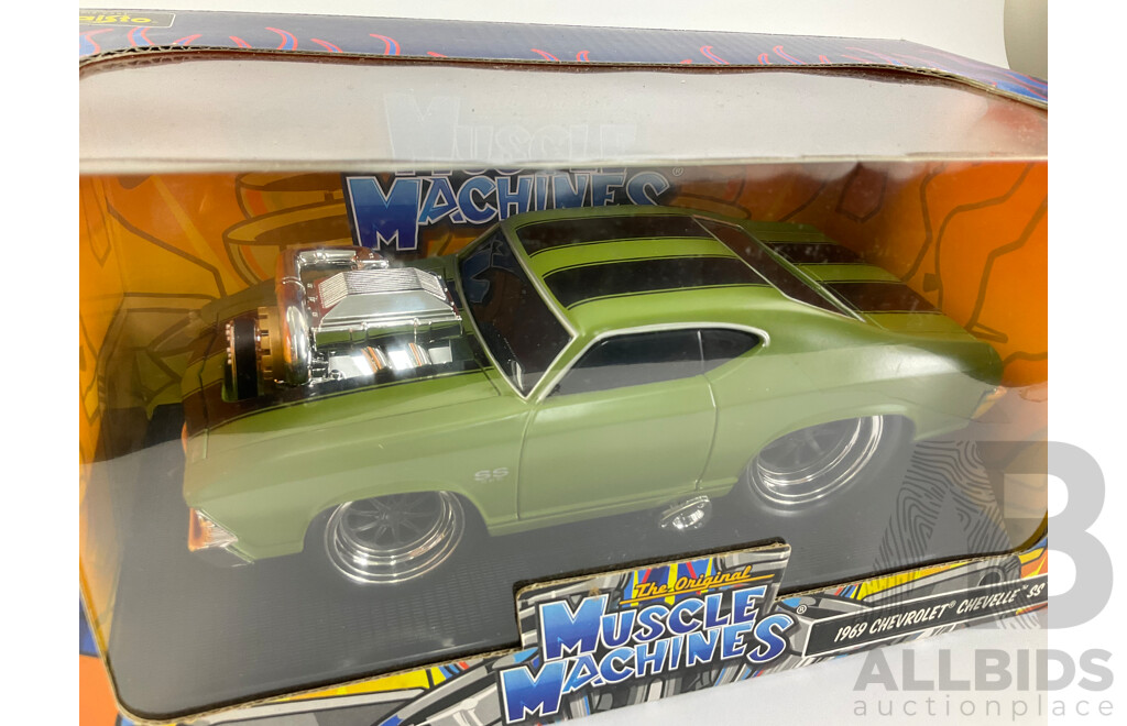 Maisto Diecast Muscle Machines 1966 Ford Mustang and 1969 Chevrolet Chevelle SS - 1:24 Scale