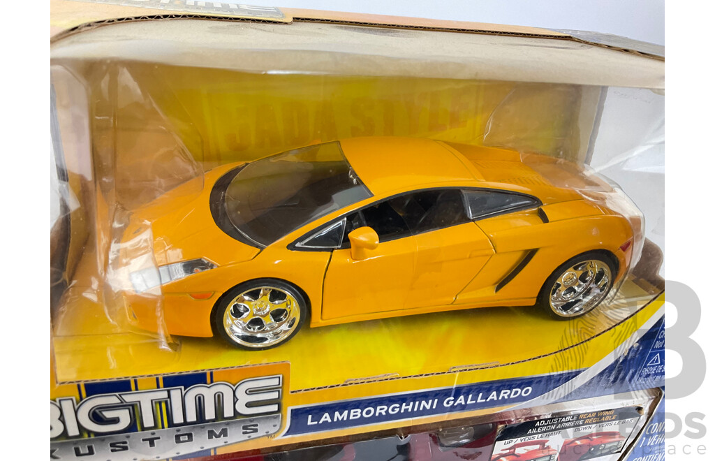 Jada Diecast Big Time Customs Lamborghini Galardo and Porsche Carrera GT - 1:24 Scale