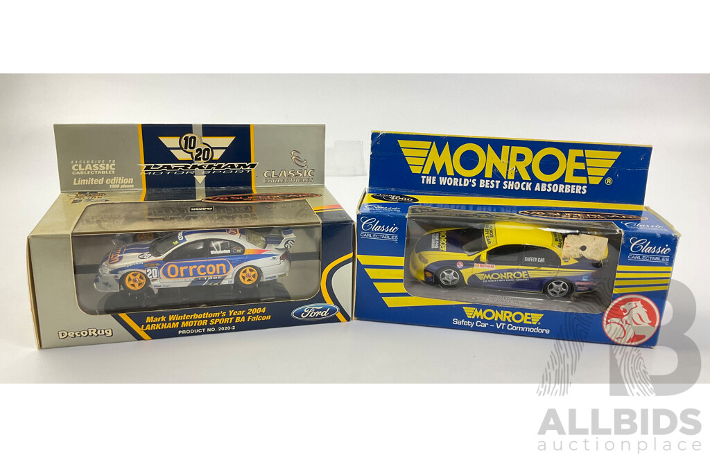 Classic Carlectables Diecast V8 Super Cars, 2004 BA Falcon Larkham Motorsport and Holden VT Commodore Safety Car