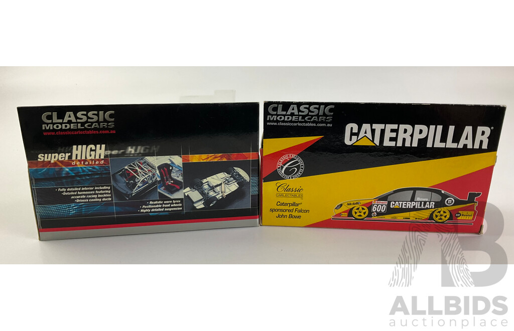 Classic Carlectables Diecast V8 Super Cars, 2002 VX Commodore Team Kiwi Racing and John Bowe Falcon