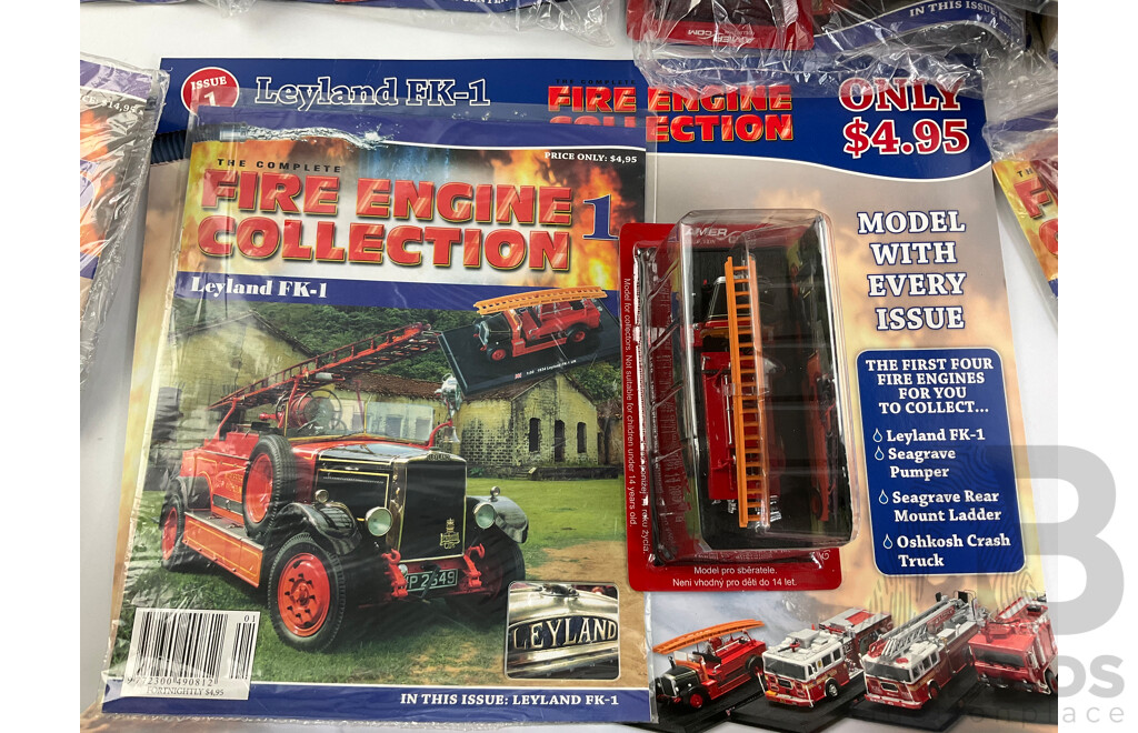 The Fire Engine Collection Magazines and Model Fire Engines in Original Packaging with Folder, Editions 1 Consecutive to 10