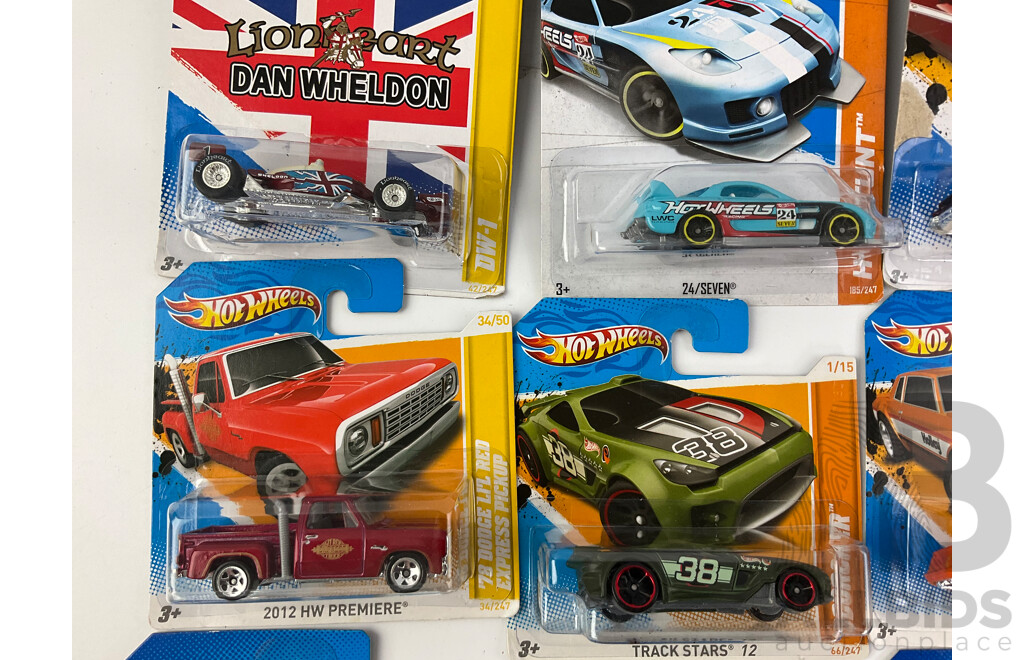 Twenty Boxed Hot Wheels Diecast Vehicles Including HW City, HW Stunt, HW Showroom, HW Imagination