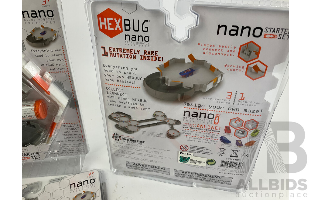 Four Boxed Hex Bug Nano Starter Sets, Two Hex Bug Ants and Seven Hex Bug Newton Series