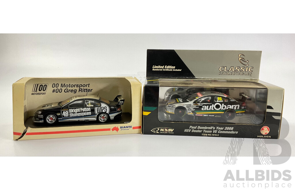 Biante Premium Diecast Ford BA Falcon XR8 and Classic Carlectables 2008 VE Commodore - 1:43 Scale