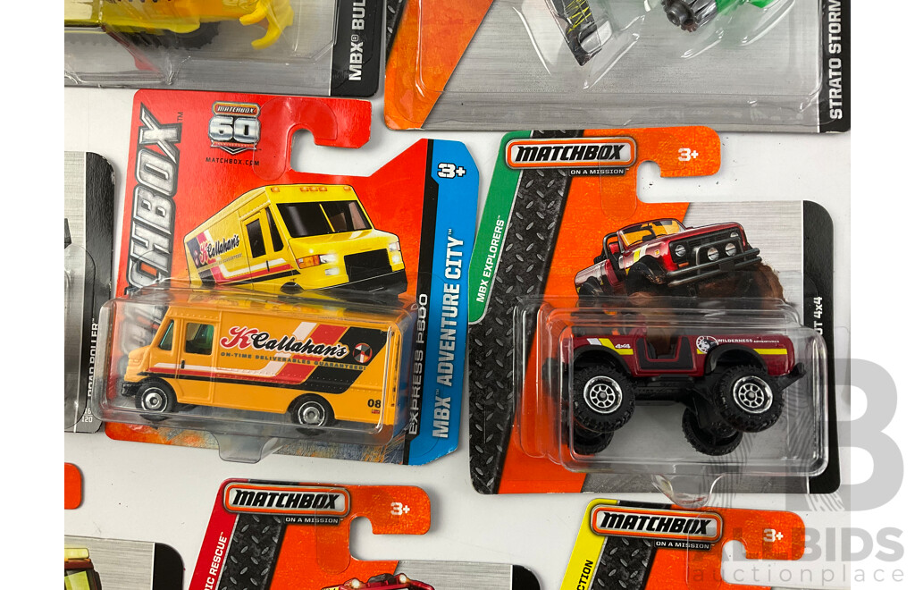 Eighteen Boxed Matchbox Vehicles Including Aircraft, Trucks and Tractors