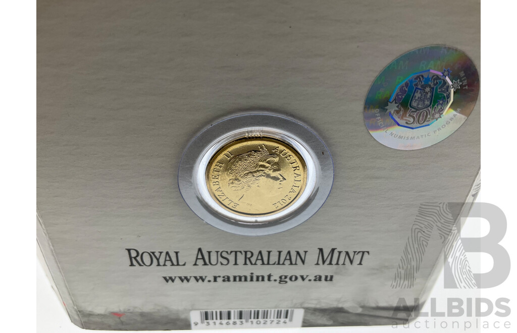 Australian RAM 2012 UNC Two Dollar, Red Poppy Remembrance 'C' Mint Mark