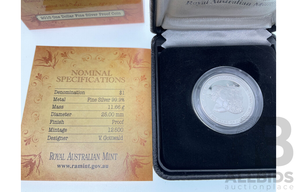 Australian RAM 2010 Silver One Dollar Coin, One Hundred Years of Australian Coinage .999