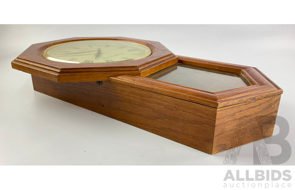 Vintage Seiko Westminster Whittington Chiming Wall Clock, Oak Case with Octagonal Face Surround