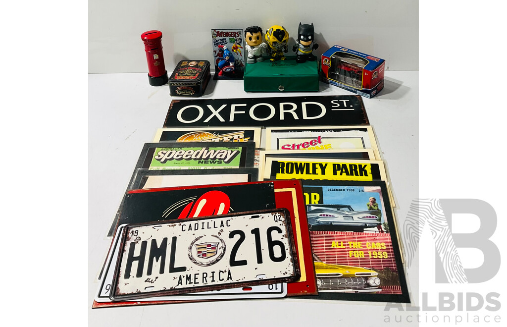 Collection Toys, Reproduction Tin Signs, Figures and More