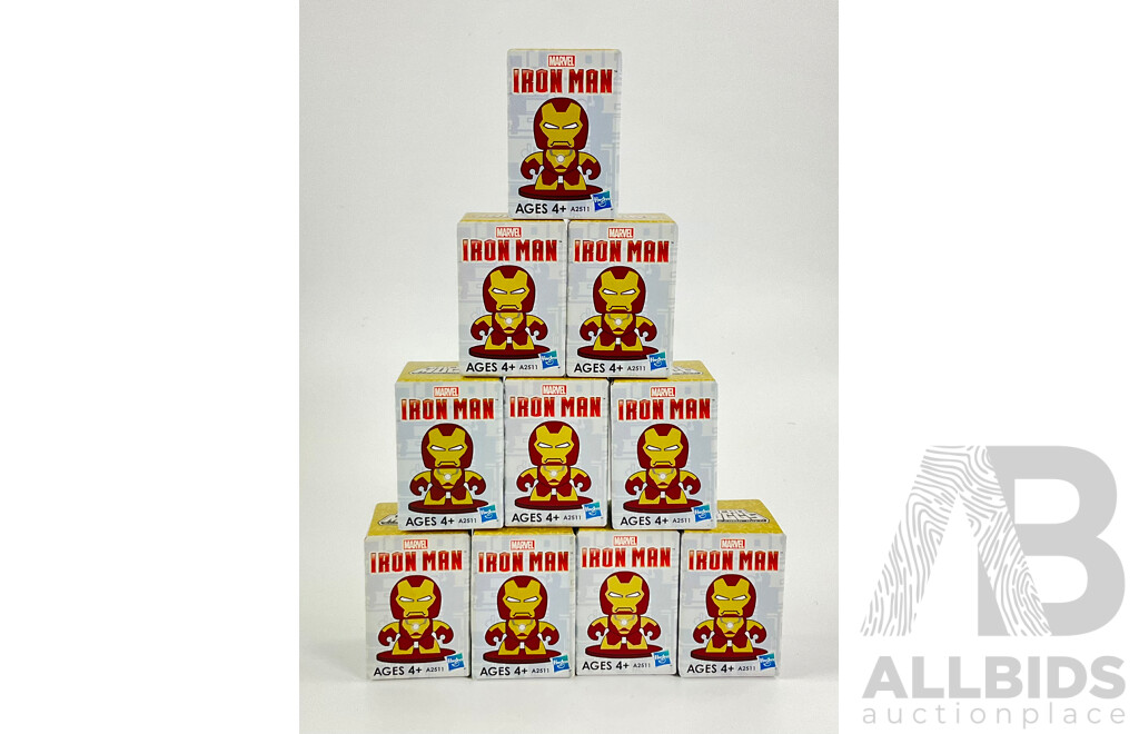 Ten Hasbro Marvel Micro Muggs Iron Man in Sealed Boxes