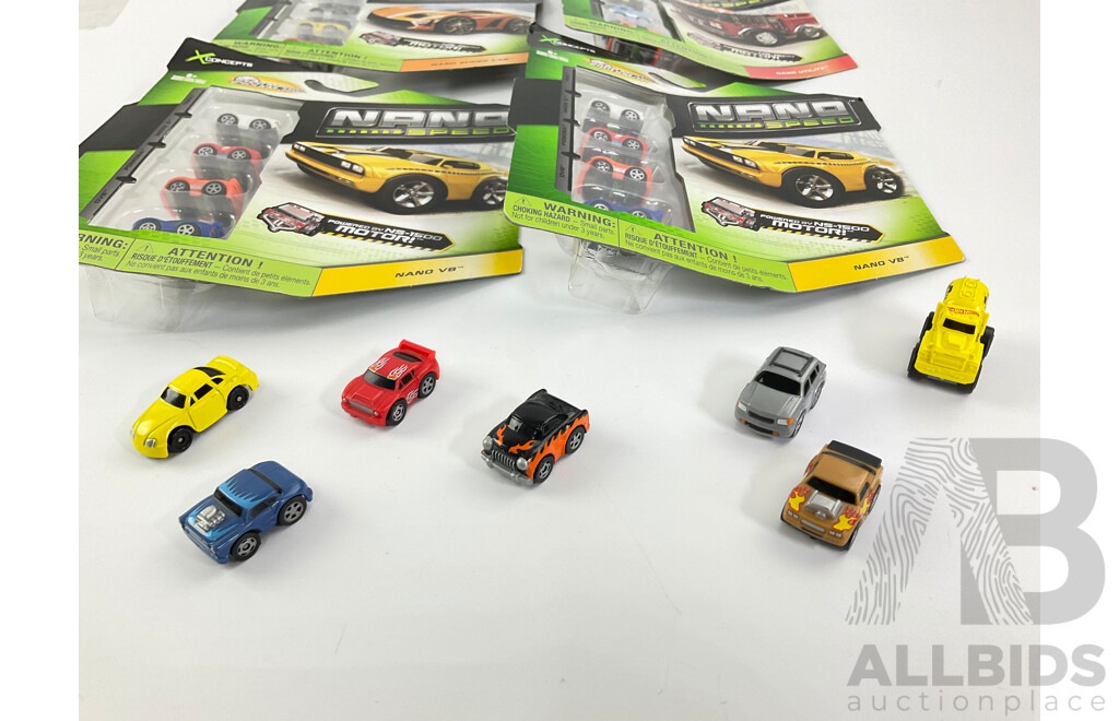 X Concepts Nano Speed Boxed Vehicles Including Nano Utility, Nano V8, Nano Super Car with Loose Cars Including Hot Wheels