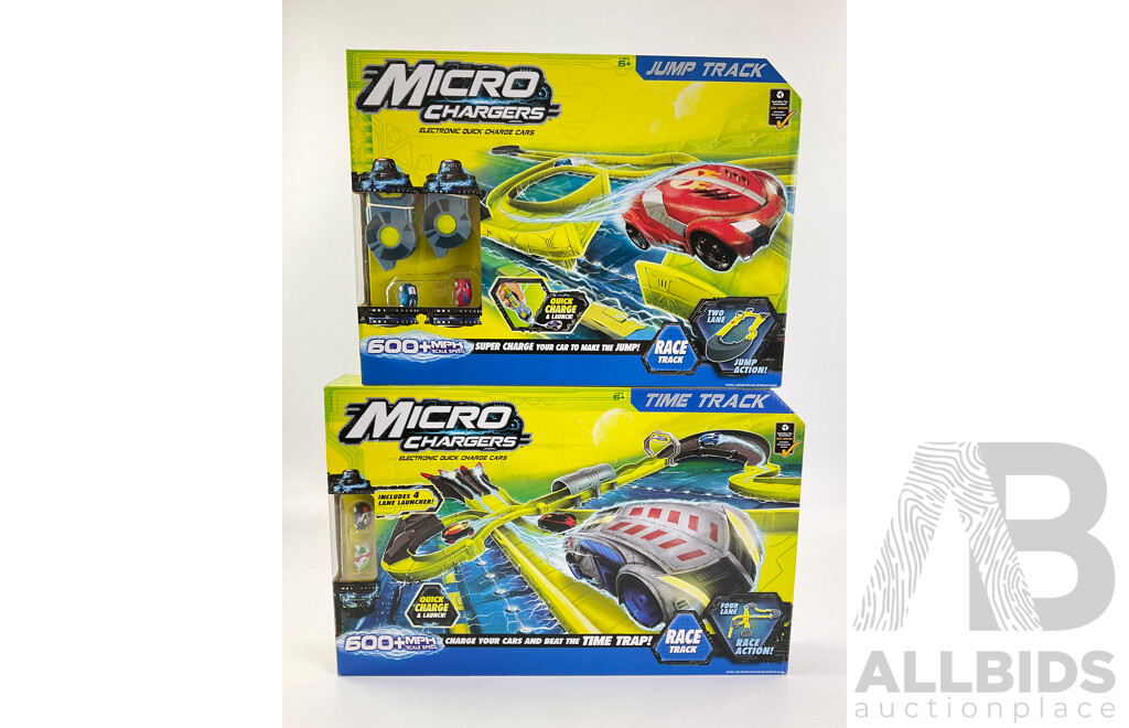 Boxed Micro Chargers Electronic Quick Charge Cars, Including Jump Track Loop Track and Time Track