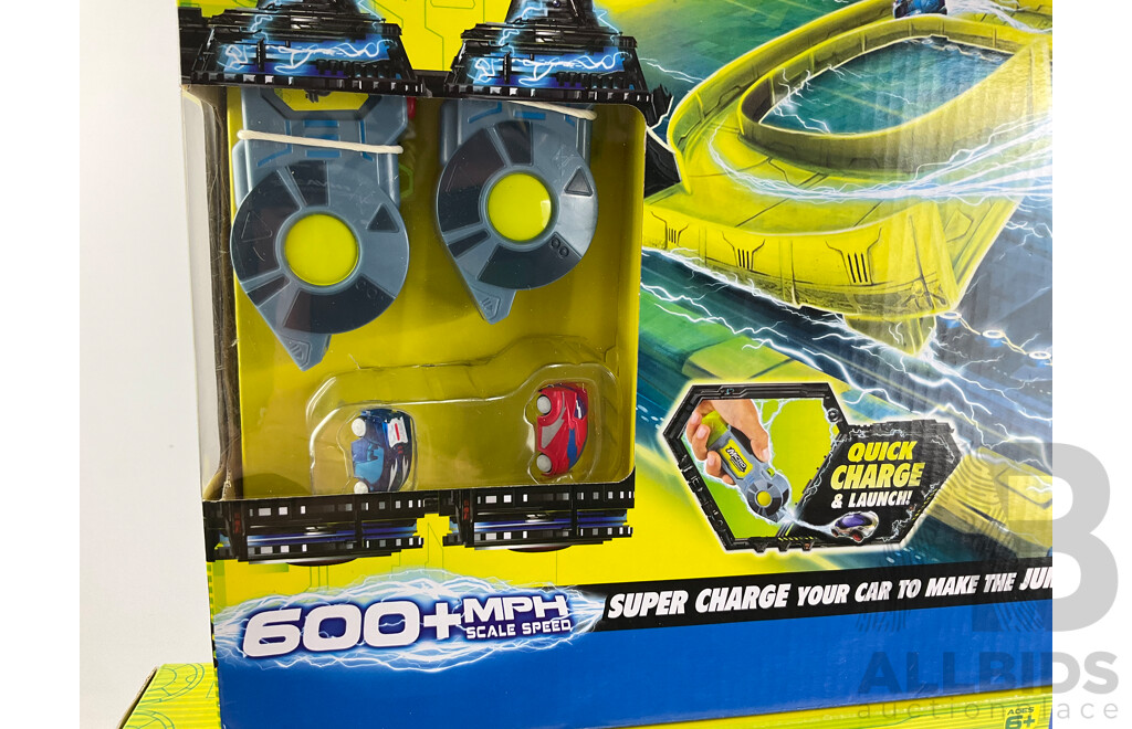 Boxed Micro Chargers Electronic Quick Charge Cars, Including Jump Track Loop Track and Time Track