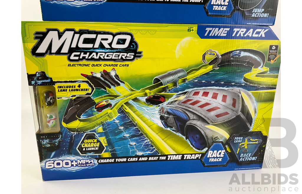 Boxed Micro Chargers Electronic Quick Charge Cars, Including Jump Track Loop Track and Time Track