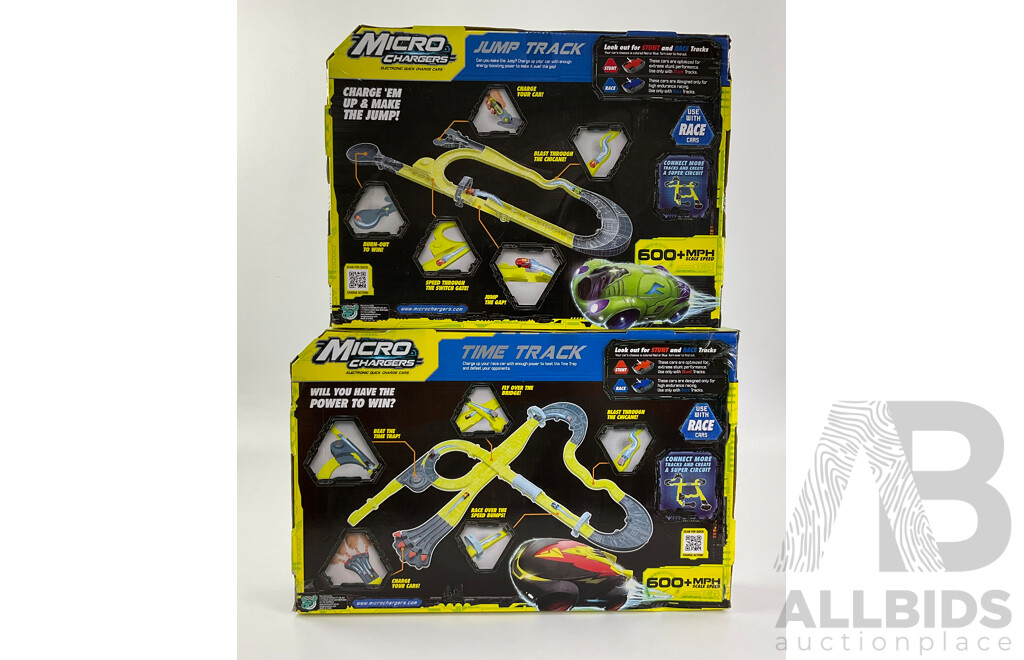 Boxed Micro Chargers Electronic Quick Charge Cars, Including Jump Track Loop Track and Time Track